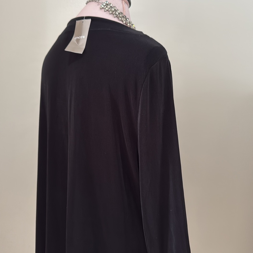 Chico’s NWT Travelers collection black beaded tunic in size 16 (3) - Picture 4 of 8